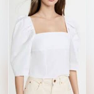 Vince White Square Neck Blouse Size 8